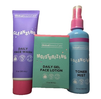 Global Beauty Care Daily Essentials Trio (Face Wash, Gel Lotion, Toner Mist)