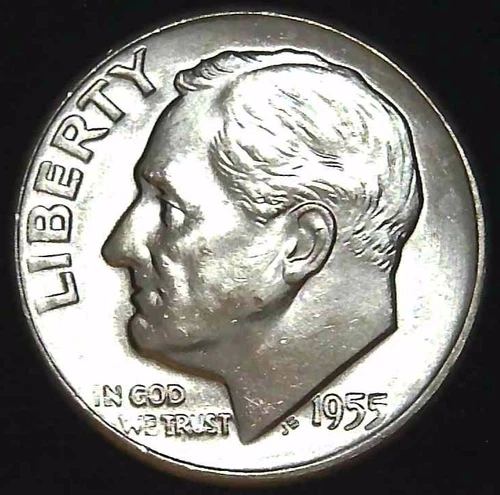 1955-D 10C Roosevelt Dime BU 90% Silver 26olc0117-1