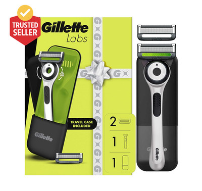 labs with Exfoliating Bar Men S Sharp White Edition Handle, 2 Blade Refills and