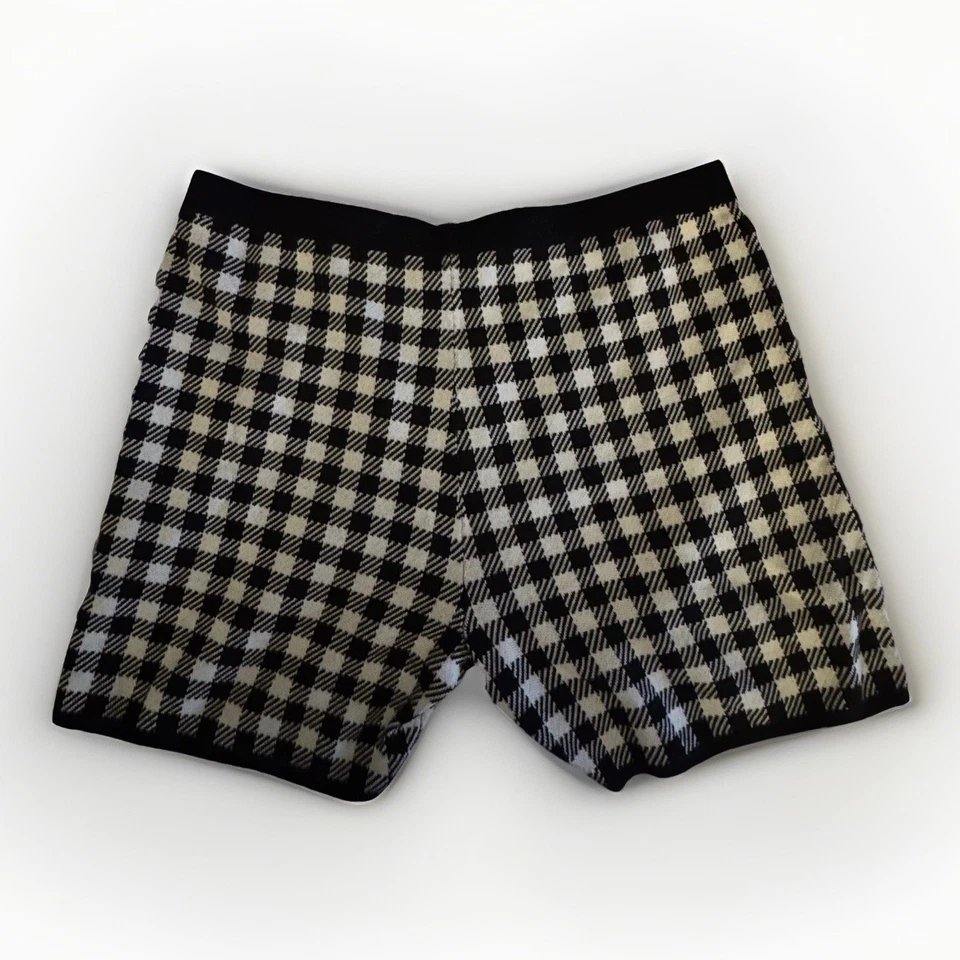 Pantalones Cortos de Bicicleta Future Collective Tejidos a Cuadros Negros Blancos Pata de Gallo Talla 1X Nuevos Foto 2 de 4