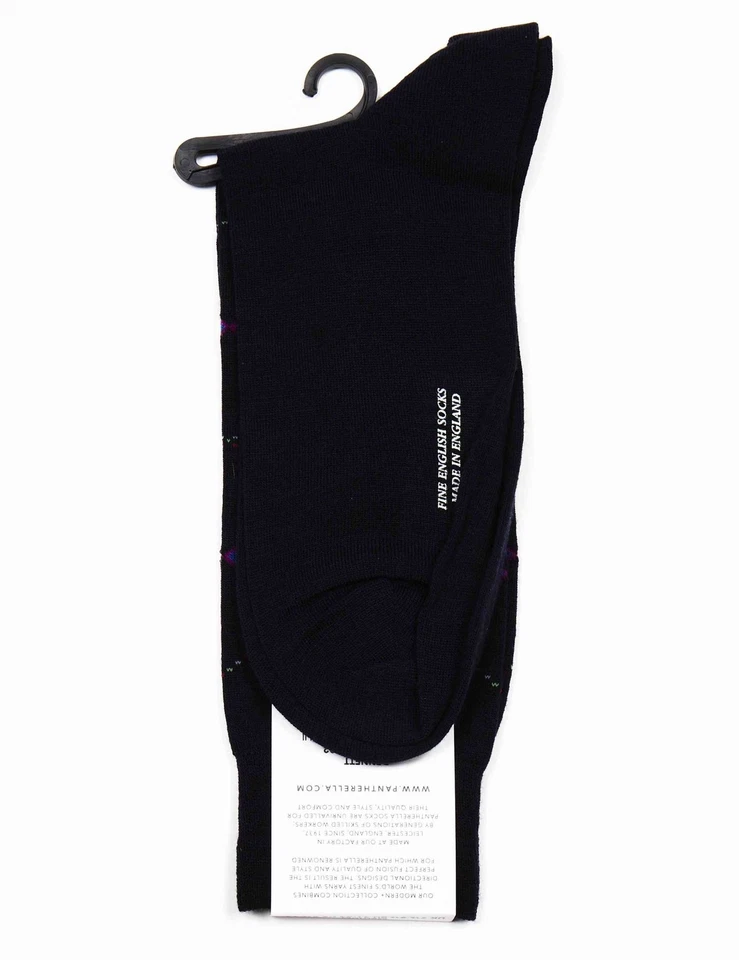 Pantherella Dennett Argyle Diamond Socks - Navy - Image 2 of 3