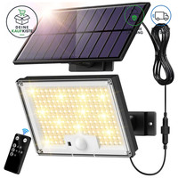 Solarlampe Mit Bewegungsmelder 172LED IP65 AußEnwandleuchte 5M Kabel