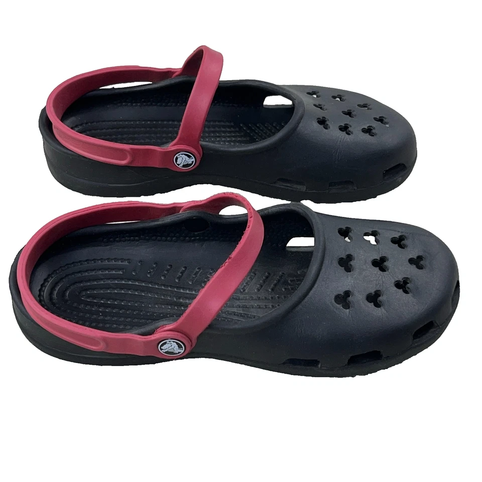 Disney Crocs Minnie Mouse Karin Mary Jane Plano Para Mujer EE. UU. Talla 9 Descatalogado Foto 2 de 4