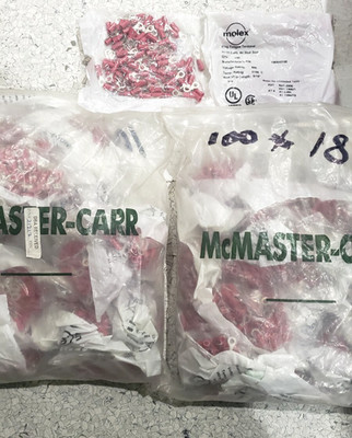 (LOT of 1800 pcs) MOLEX RING TONGUE TERMINAL 22-18 AWG #8 STUD SIZE 190540180