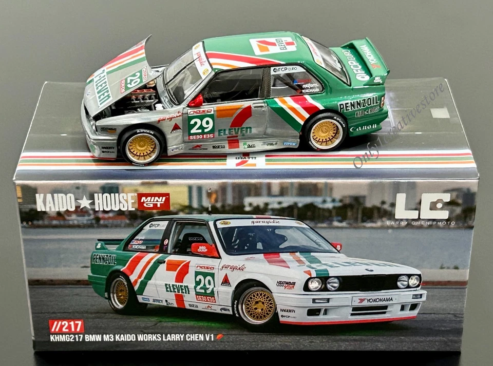 Kaido House x Mini GT 7-Eleven BMW M3 Kaido Works Larry Chen V1 1:64 Chase - Image 1 of 1