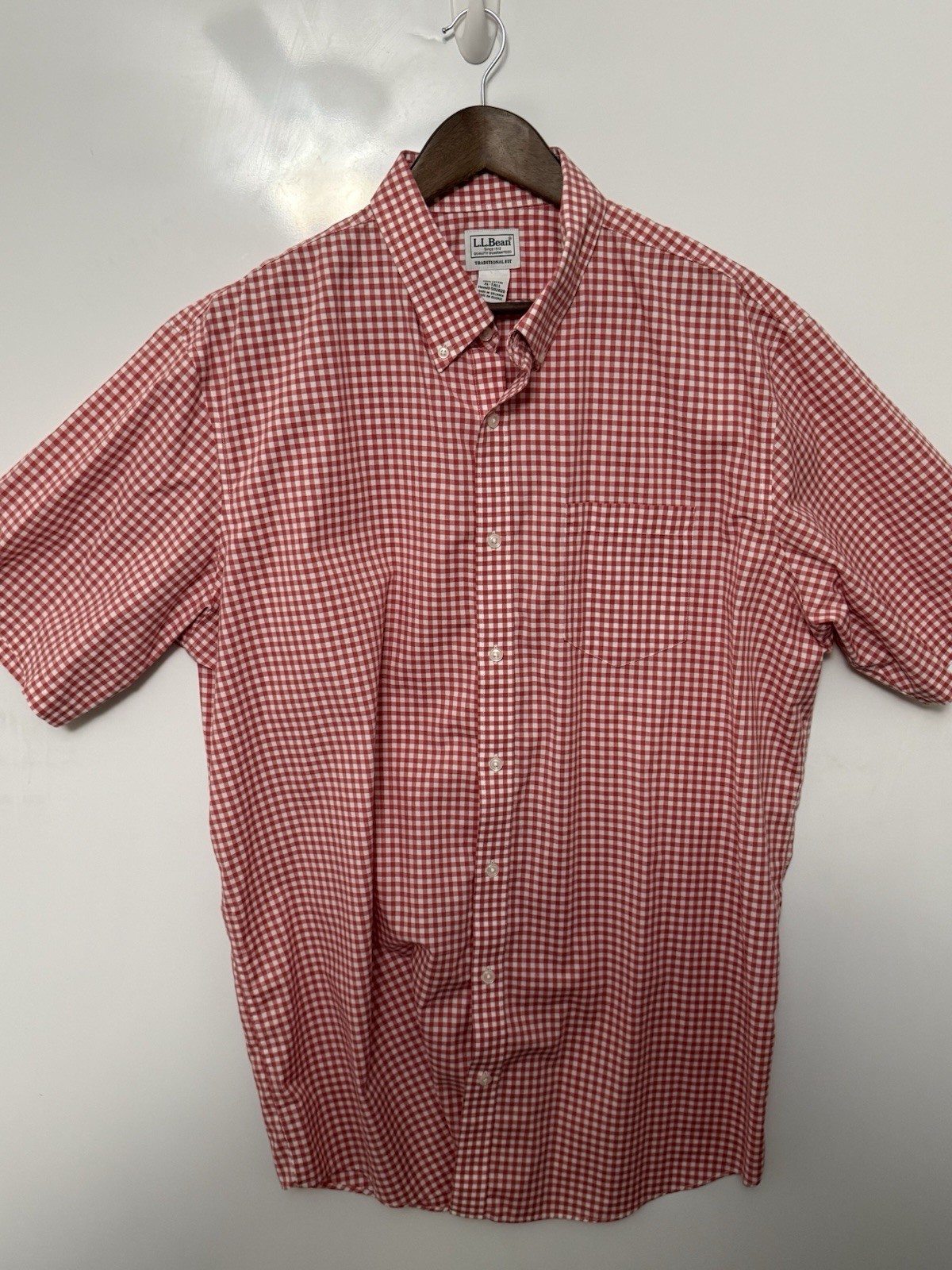 Red Checkered Pattern SS Button Down Shirt XLT tr… - image 1