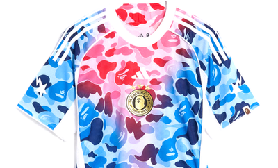 Bape adidas Authentic Away Jersey Camo Soccer Football Slim Top
