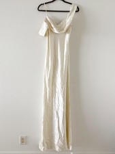 Reformation Ronda Silk Dress Size 4 Ivory NWT Cowl Neck Wedding Bridal Gown