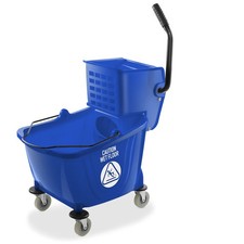 Commercial Mop Bucket  Side Press Wringer - 33 Quart Blue