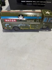 NOMURA JAPAN TIN LITHO FRICTION U.S. ARMY WATER TANKER TOY