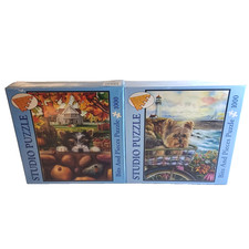Morning Ride Tiger Discoveries Studio Yorkie Bits Piece Lot 2 1000 Jigsaw Puzzle