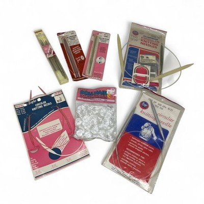 Vintage Knitting & Crochet Lot Boye Zephyr Aluminum Hooks Needles Craft Supplies