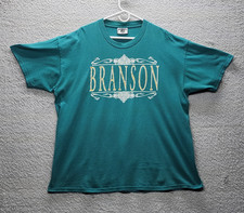 Vintage Branson Missouri Lee Total Cotton T Shirt XL USA Made Blue Souvenir Tee