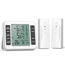 ORIA Refrigerator Thermometer, Wireless Digital Freezer Thermometer with 2 Se...