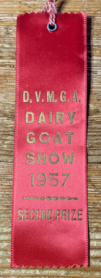 Vintage Fair Ribbon 1957 D.V.M.G.A. Dairy Goat Show Delaware Valley Meat 2nd