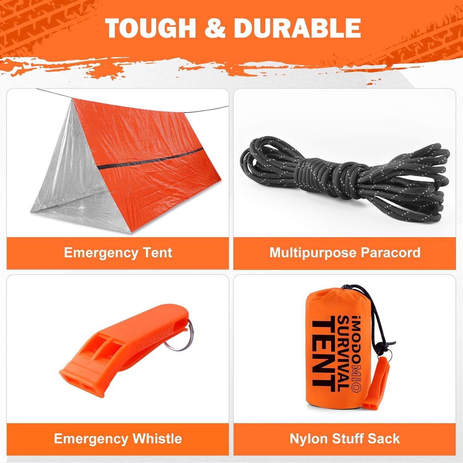 Emergency Survival Tent Life Shelter - 2 Person Mylar 1 Pack, Orange 