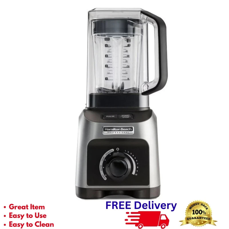 Hamilton Beach Professional Quiet Blender 1500W 32oz 4 Programs Variable Speed