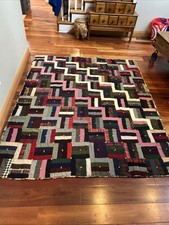 Gorgeous vintage hand Quilted needlework stri...