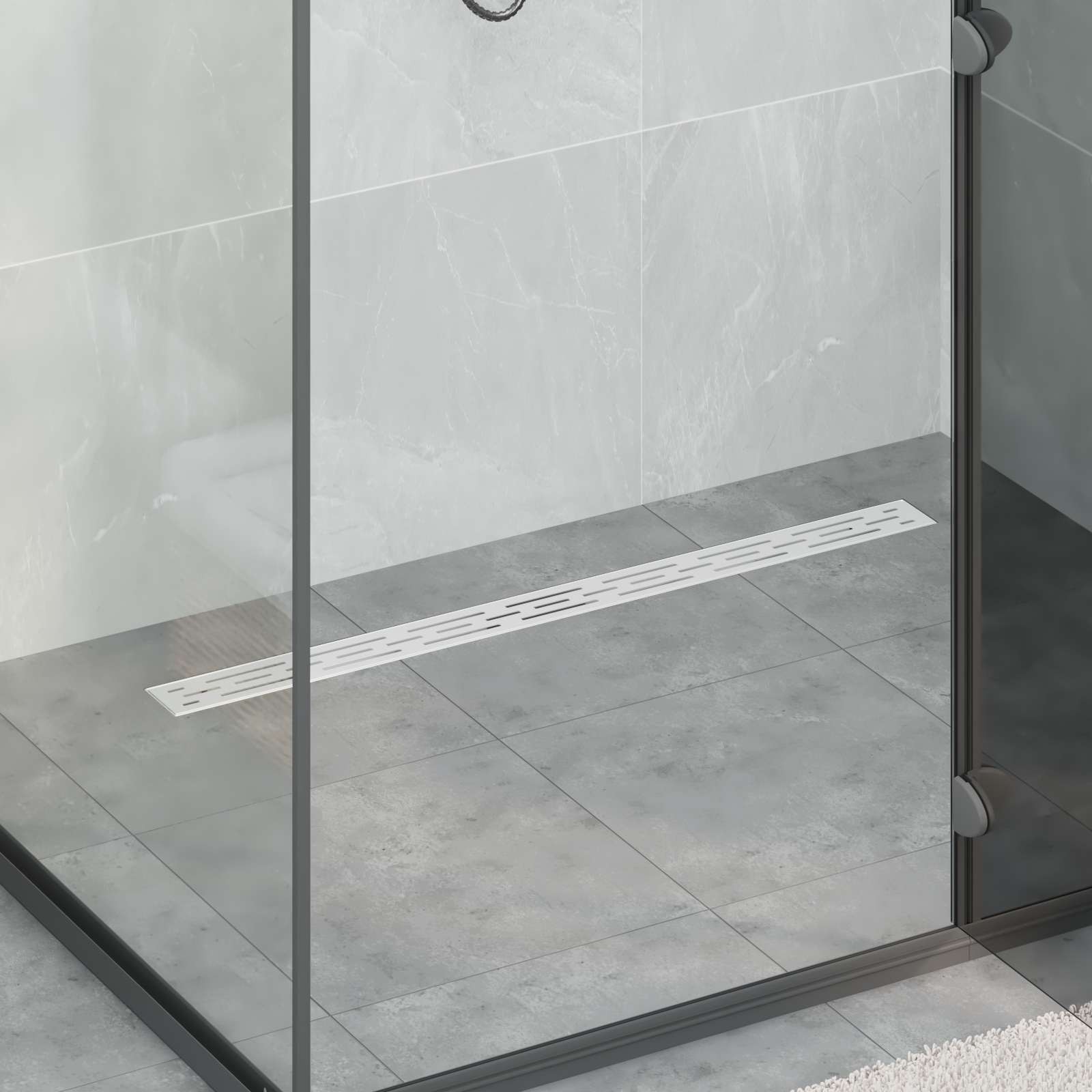 Rinnova il Bagno: Canalina Doccia Argento 90 cm Design Moderno