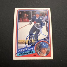 Vintage Hockey Card Autograph Anton Stastny