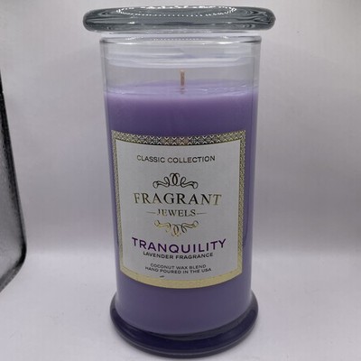 Fragrant Jewels Tranquility Lavender Glass Jar Candle Hidden Ring Size 7