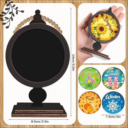 21 Pcs Interchangeable Seasonal Decor Wooden Standing Sign Interchangeable 