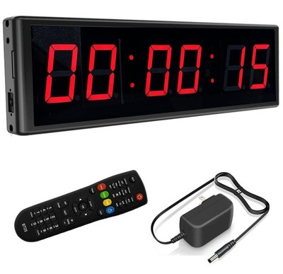 Digital Countdown Wall Clock Fitness Timer Stopwatch for Gym (2.3inch Digital...
