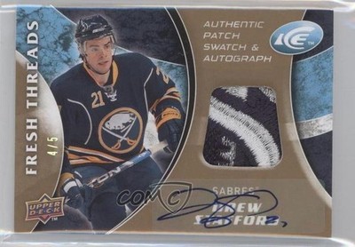 2009-10 Upper Deck Ice Fresh Threads 4/5 Drew Stafford #FT-DS Patch Auto 0c3
