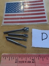 5 Pc 1/8" Shank Tungsten Carbide Burr Rotary Bits Tools Cutters Made In USA. D