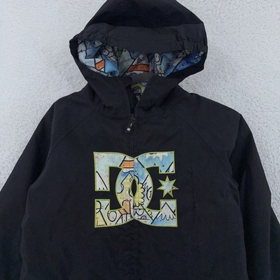 DC Shoes Jacket Mens Medium Hooded Zip Graphic Lined Skateboarding Snowboard
