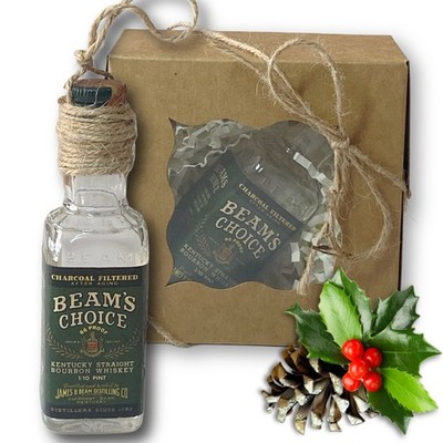 Beam's Choice Bourbon Whiskey Artisan Vintage Glass Bottle Ornament