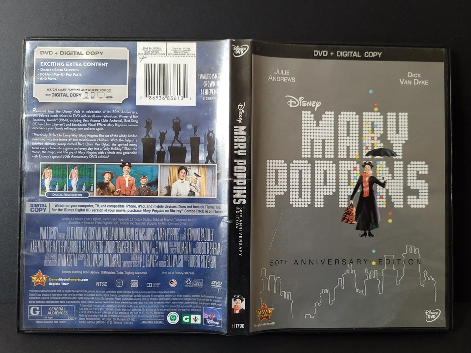 Mary Poppins: 50th Anniversary Edition (DVD, 2013, 1964) - Image 3 of 4