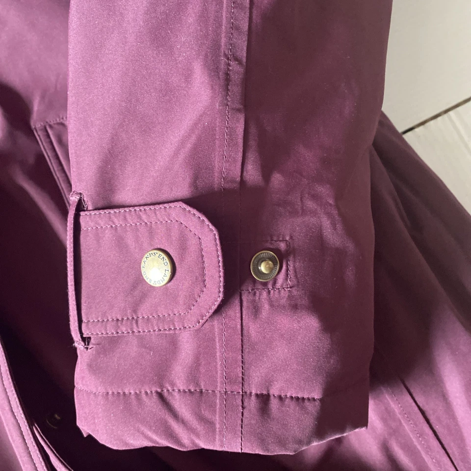 Lands’ End Weatherproof Burgundy Long Down Filled Hooded Coat Sz L/16-18, BNWT - Image 4 of 4