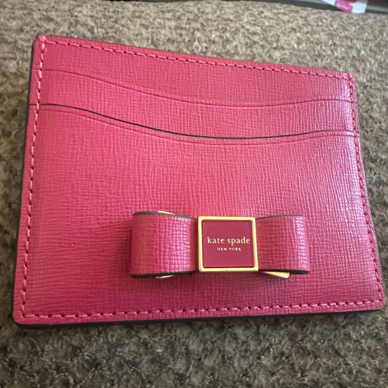kate spade morgan bow embellished card holder S338 rosa plum