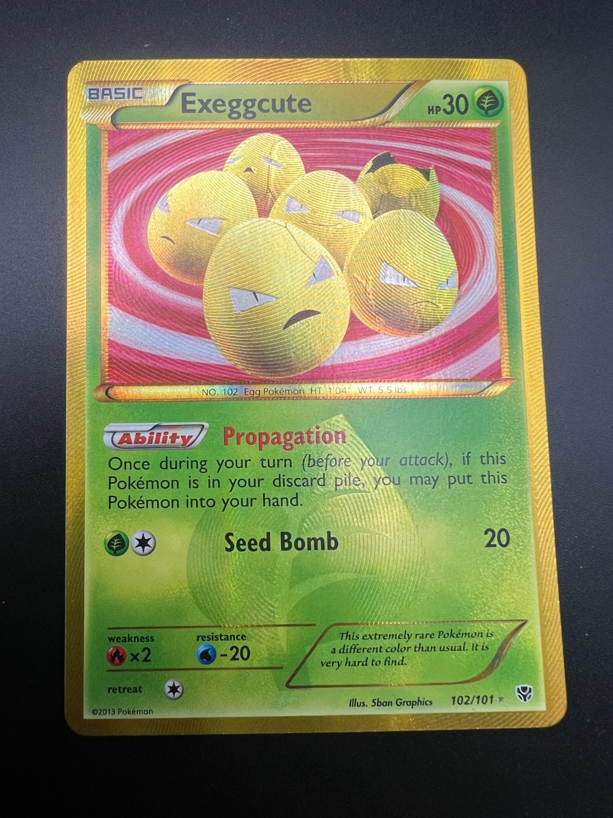Exeggcute - 102/101 - Pokemon Plasma Blast Black & White Secret Rare Card NM