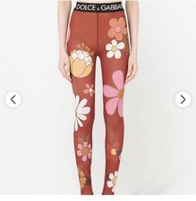DOLCE&GABBANA Logo Waist & Floral-Print Leggings