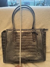 Handtasche Picard Shopper Ledertasche Silber Krokooptik Sehr Guter Zustand