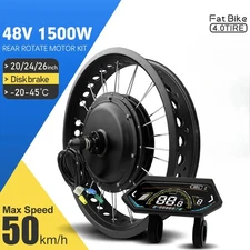 48V 1500W Fat Tire Rear Rotate Hub Motor Wheel Drive for Snow E-bike 20 24 26in