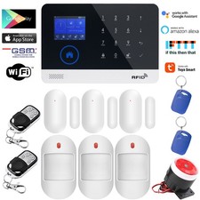 Tuya APP Smart WiFi GSM Wireless Home Security Alarm Burglar System Alexa Google