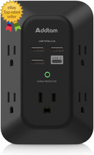 USB Wall Charger Surge Protector  5 Outlet Extender