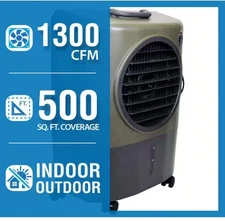 Hessaire 1300 CFM Portable Evaporative Cooler for 500 Sq Ft (MC18V)