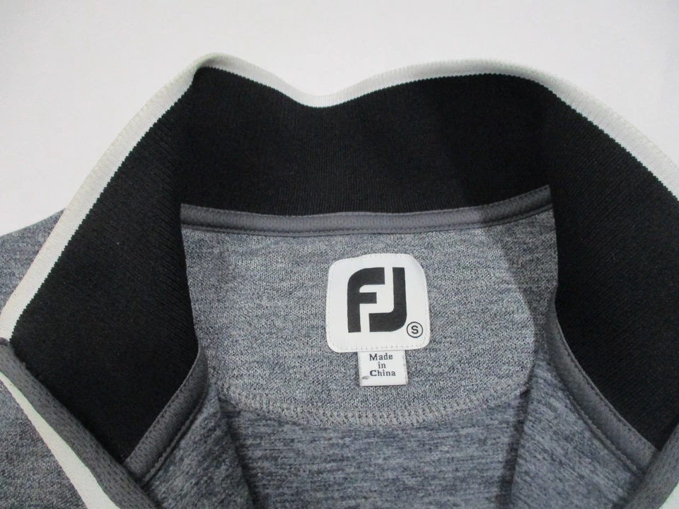 Chaqueta FootJoy Mujer Pequeña Top 1/4 Cremallera Pullover Golf Gris Negro Manga Larga Foto 3 de 4