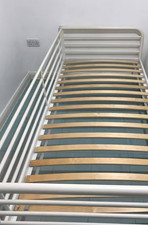 2 Ikea white metal single beds