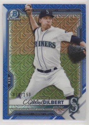 2021 Bowman Mega Box Blue Mojo Refractor 77/150 Logan Gilbert Rookie RC 0d9j