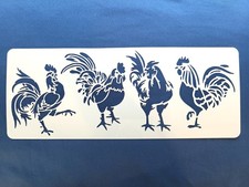 4 Roosters Stencil - For Painting Wood Signs 14X5.5 Chicken Farm Country Crafts