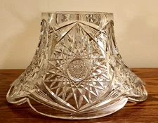 American Brilliant Cut Glass Hobstar Dominance Punch Bowl Stand Base