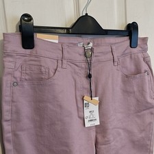Woman  s Lilac Cropped Denim Jeans UK 12 Primark BNWT