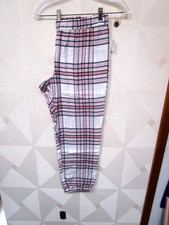 GAP-WHITE/MULTI -PLAID-FLANNEL PAJAMA PANTS-SIZE-XL-NEW