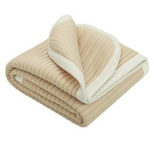 Jersey Cotton Quilted Toddler Blanket, Breathable 30x40 Inch Pack of 1 Camel