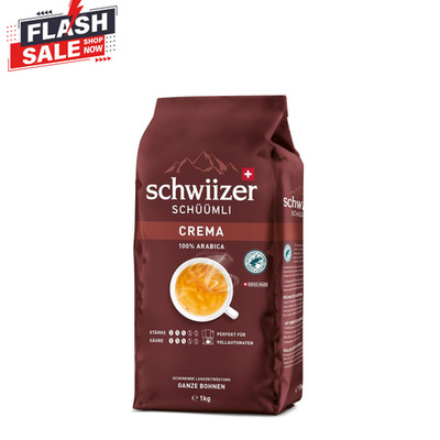 Schwiizer Schüümli Crema 100% Arabica Kaffeebohnen 1kg Röstung Mittel